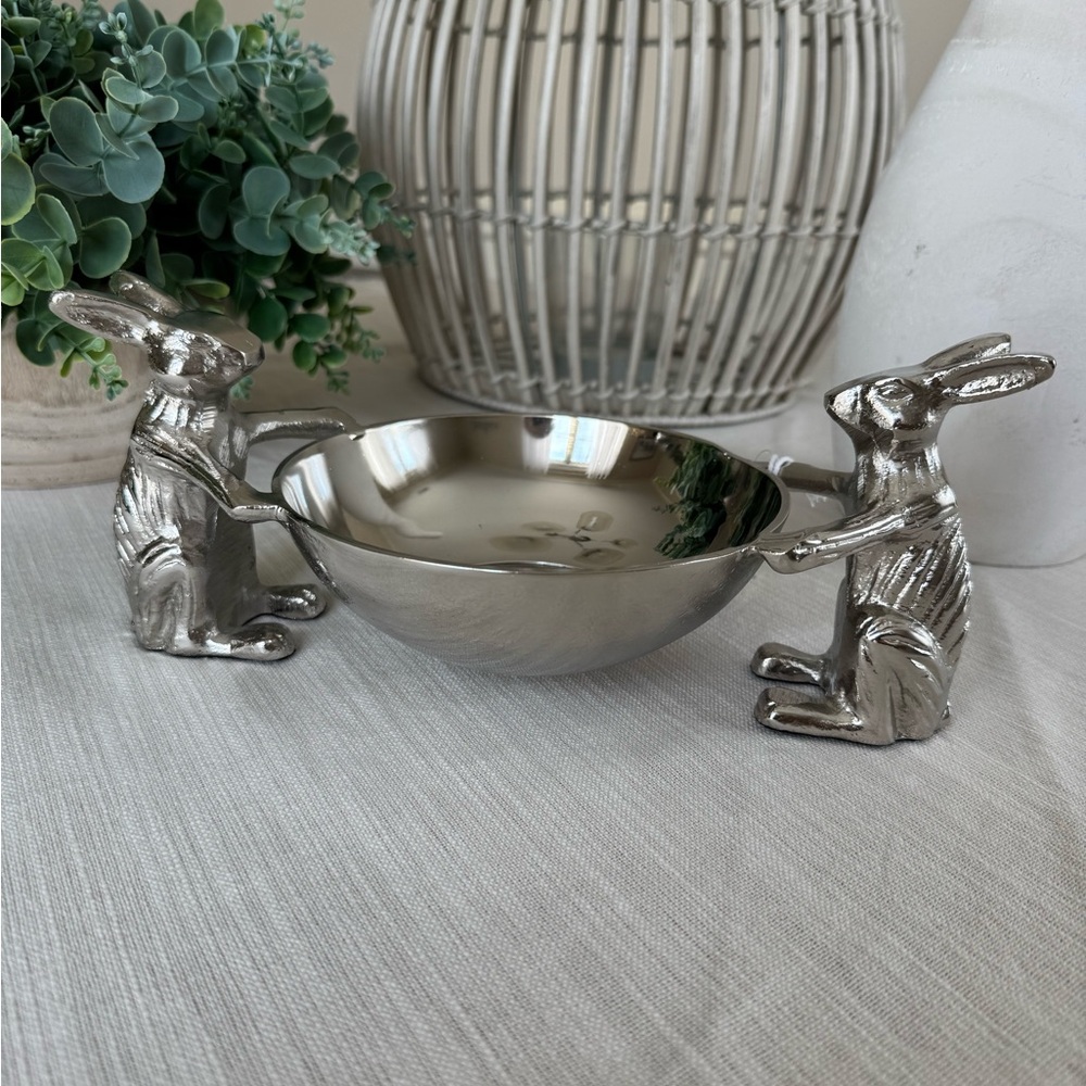 Martha Stewart Silver Rabbit Decorative Bowl